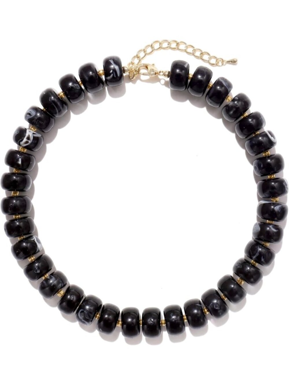 Women's Cute Dark Black Acrylic Beads Choker Trendy Statement Jewelry Gift